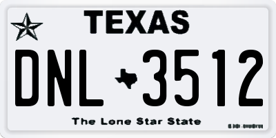 TX license plate DNL3512
