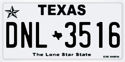 TX license plate DNL3516