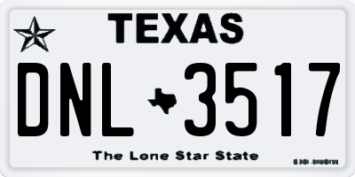 TX license plate DNL3517