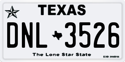 TX license plate DNL3526