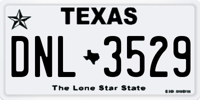 TX license plate DNL3529
