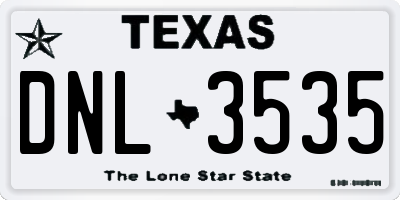 TX license plate DNL3535