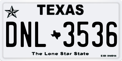 TX license plate DNL3536