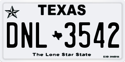 TX license plate DNL3542