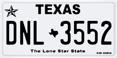 TX license plate DNL3552