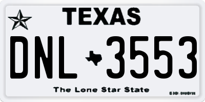 TX license plate DNL3553