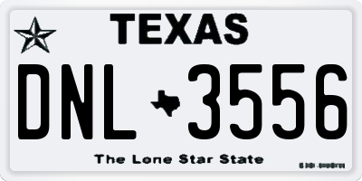 TX license plate DNL3556