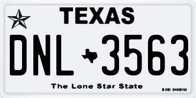 TX license plate DNL3563