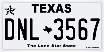 TX license plate DNL3567