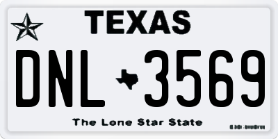 TX license plate DNL3569