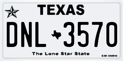 TX license plate DNL3570