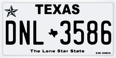 TX license plate DNL3586