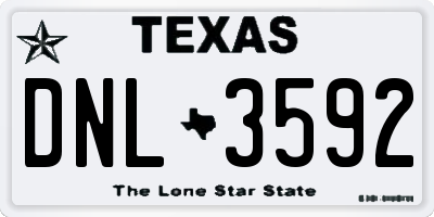 TX license plate DNL3592