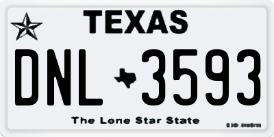 TX license plate DNL3593