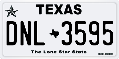 TX license plate DNL3595