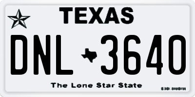 TX license plate DNL3640