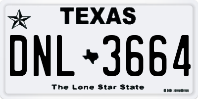 TX license plate DNL3664