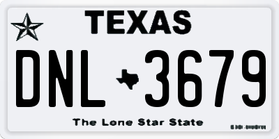 TX license plate DNL3679