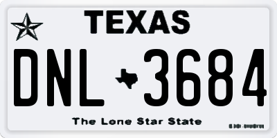 TX license plate DNL3684