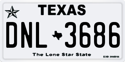 TX license plate DNL3686