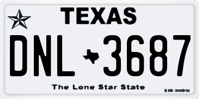 TX license plate DNL3687