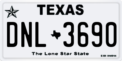 TX license plate DNL3690