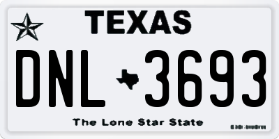 TX license plate DNL3693