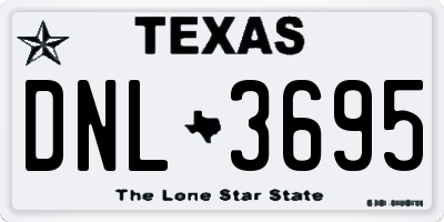 TX license plate DNL3695