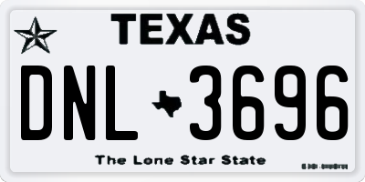 TX license plate DNL3696