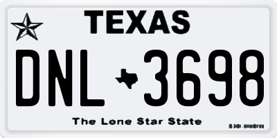 TX license plate DNL3698