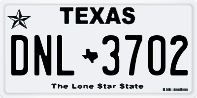 TX license plate DNL3702