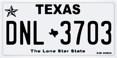 TX license plate DNL3703