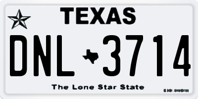 TX license plate DNL3714