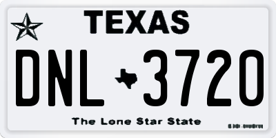TX license plate DNL3720
