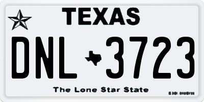 TX license plate DNL3723