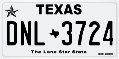TX license plate DNL3724