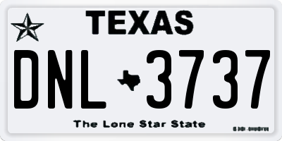 TX license plate DNL3737