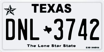 TX license plate DNL3742