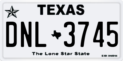 TX license plate DNL3745