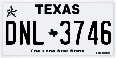 TX license plate DNL3746