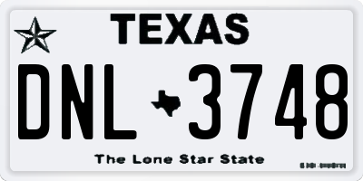 TX license plate DNL3748