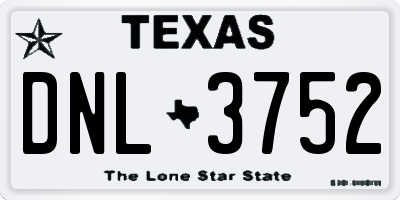 TX license plate DNL3752