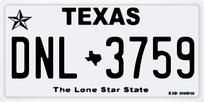 TX license plate DNL3759