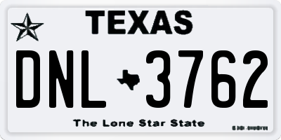 TX license plate DNL3762