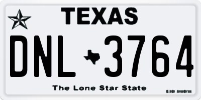 TX license plate DNL3764