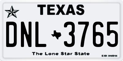 TX license plate DNL3765