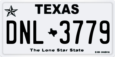 TX license plate DNL3779