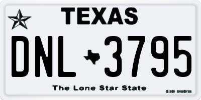 TX license plate DNL3795