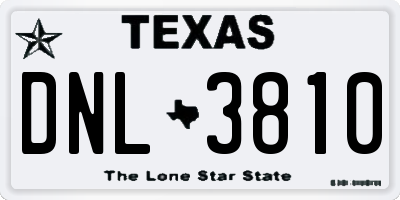 TX license plate DNL3810
