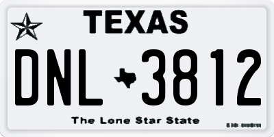 TX license plate DNL3812